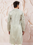 Men's Gray Silk Blend Kurta