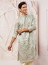 Men's Gray Silk Blend Kurta