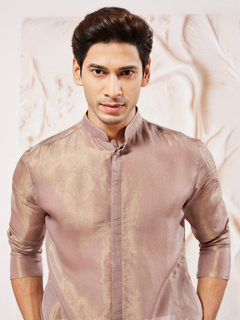 Men's Lavender Tissue Silk Kurta