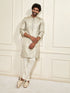 Men's Beige Tissue Silk Kurta