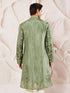 Men's Green Tissue Silk Kurta