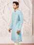 Men's Aqua Tissue Silk Kurta
