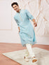 Men's Aqua Tissue Silk Kurta