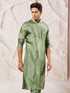 Men's Green Tissue Silk Kurta