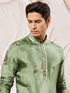 Men's Green Tissue Silk Kurta
