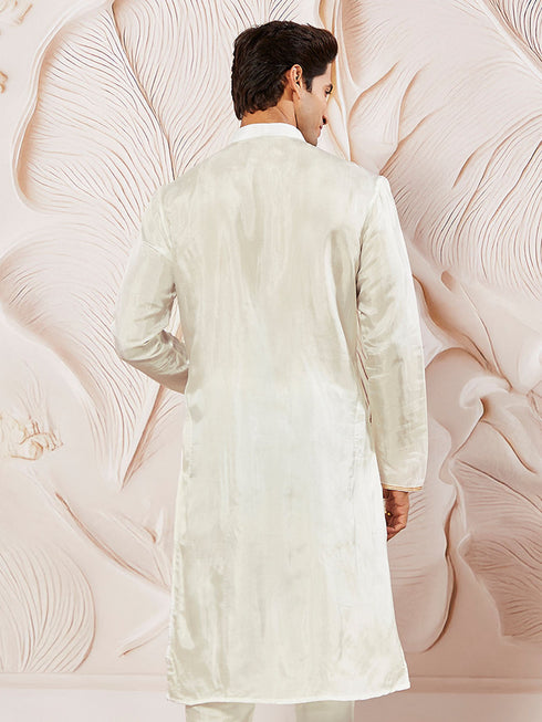 Men's White Tissue Silk