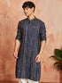Men's Navy Blue Rayon Kurta