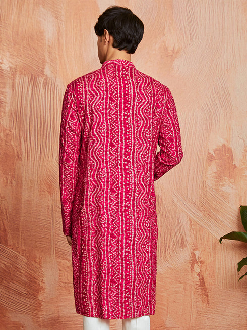 Men's Pink Rayon Kurta