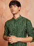 Men's Green Rayon Kurta And Patyala Set