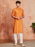 Men's Mustard Rayon Kurta And Pyjama Set
