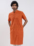 Men's Orange Cotton Kurta