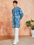 Men's Blue Cotton Kurta And Pyjama Set
