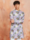 Men's Lavender Cotton Kurta