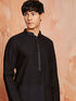 Men's Black Cotton Kurta