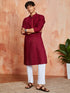 Men's Maroon Cotton Kurta