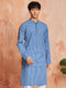 Men's Blue Cotton Kurta