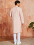 Men's Peach Silk Blend Kurta And Pyjama Set
