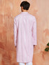 Men's Pink Silk Blend Kurta