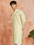 Men's Yellow Silk Blend Kurta