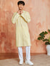 Men's Yellow Silk Blend Kurta