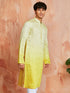 Men's Yellow Cotton Silk Kurta