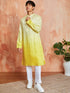 Men's Yellow Cotton Silk Kurta