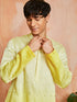 Men's Yellow Cotton Silk Kurta And Pyjama Set