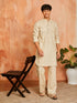 Men's Chiku Cotton Slub Kurta And Pyjama Set
