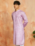Men's Onion Pink Cotton Blend Kurta