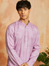 Men's Onion Pink Cotton Blend Kurta