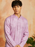 Men's Onion Pink Cotton Blend Kurta And Pyjama Set