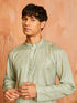 Men's Green Cotton Blend Kurta