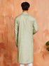 Men's Green Cotton Blend Kurta