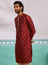 Men's Maroon Silk Blend Kurta