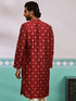 Men's Maroon Silk Blend Kurta