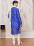 Men's Royal Blue Silk Blend Kurta,Pant And Dupatta Set