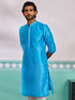 Men's Aqua Dupion Silk Kurta