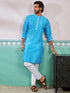 Men's Aqua Dupion Silk Kurta