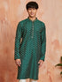 Men's Bottle Green Silk Blend Kurta
