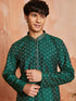 Men's Bottle Green Silk Blend Kurta