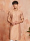 Men's Peach Silk Blend Kurta