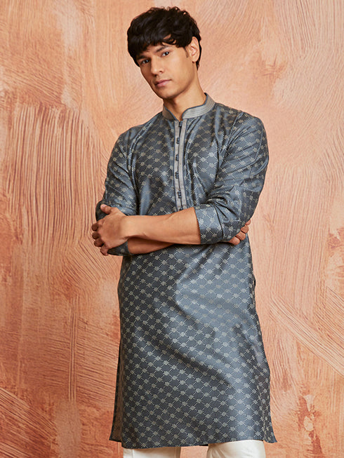 Men's Steel Silk Blend Kurta