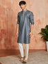 Men's Steel Silk Blend Kurta And Pyjama Set
