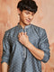 Men's Steel Silk Blend Kurta And Pyjama Set