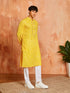 Men's Yellow Cotton Kurta And Pyjama Set