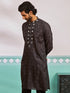 Men's Black Silk Blend Kurta