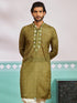 Men's Green Cotton Silk Kurta