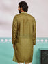 Men's Green Cotton Silk Kurta
