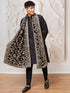 Men's Black Silk Blend Kurta,Pyjama And Dupatta Set.
