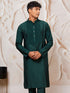 Men's Bottle Green Silk Blend Kurta